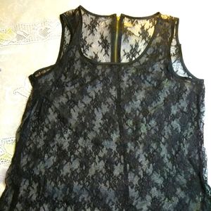 ALI & KRIS Black Floral Lace Tank